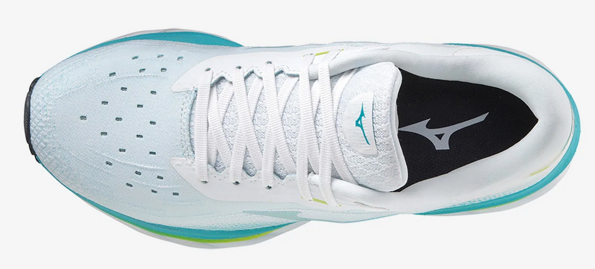 Mizuno Womens Wave Sky 5 Athletic Running Shoes Runners Sneakers - Aqua/White