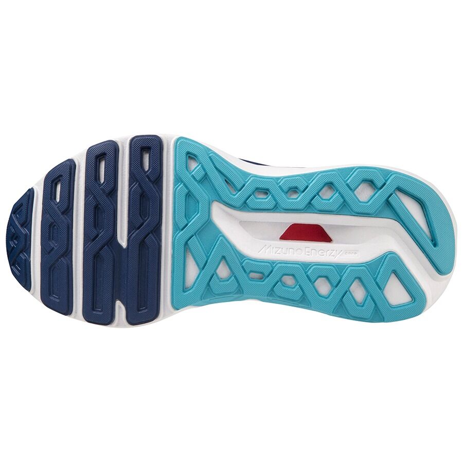 Mizuno Women's Wave Horizon 6 Running Shoes in Dazzling Blue/Silver/Neon Flame – Size 7.5