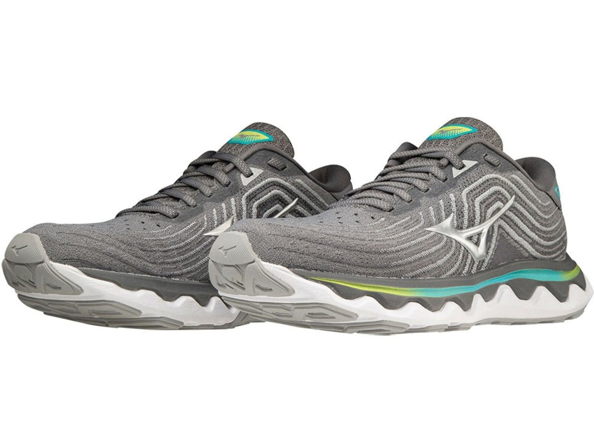 Womens Mizuno Wave Horizon 6 Ultimate Running Shoes Gray/Silver/Blue Curacao in Size 7.5