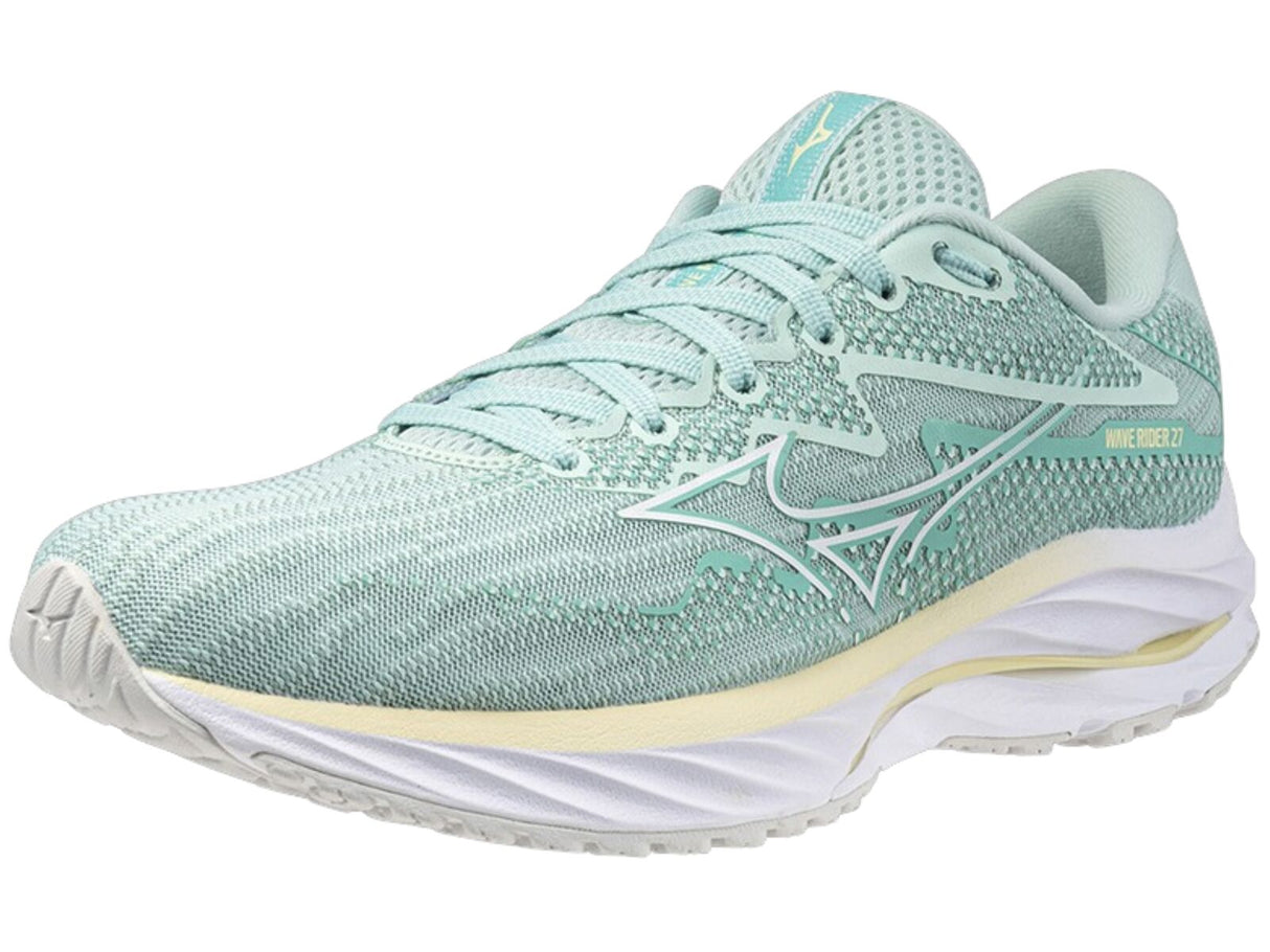 Mizuno Wave Rider 27 Womens Running Shoes Eggshell Blue / Anise Flower in US 7