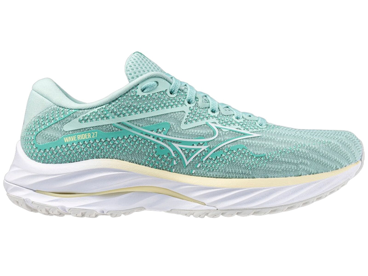 Mizuno Wave Rider 27 Womens Running Shoes Eggshell Blue / Anise Flower in US 7