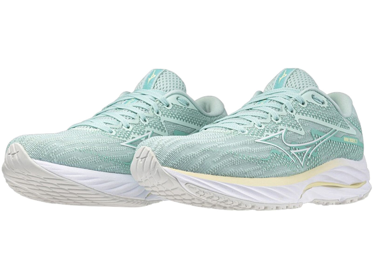 Mizuno Wave Rider 27 Womens Running Shoes Eggshell Blue / Anise Flower in US 7