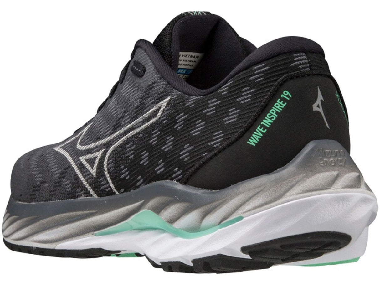 Mizuno Wave Inspire 19 Womens Running Shoes in Iron Gate Nimbus Cloud Spring Bud - Size 7.5