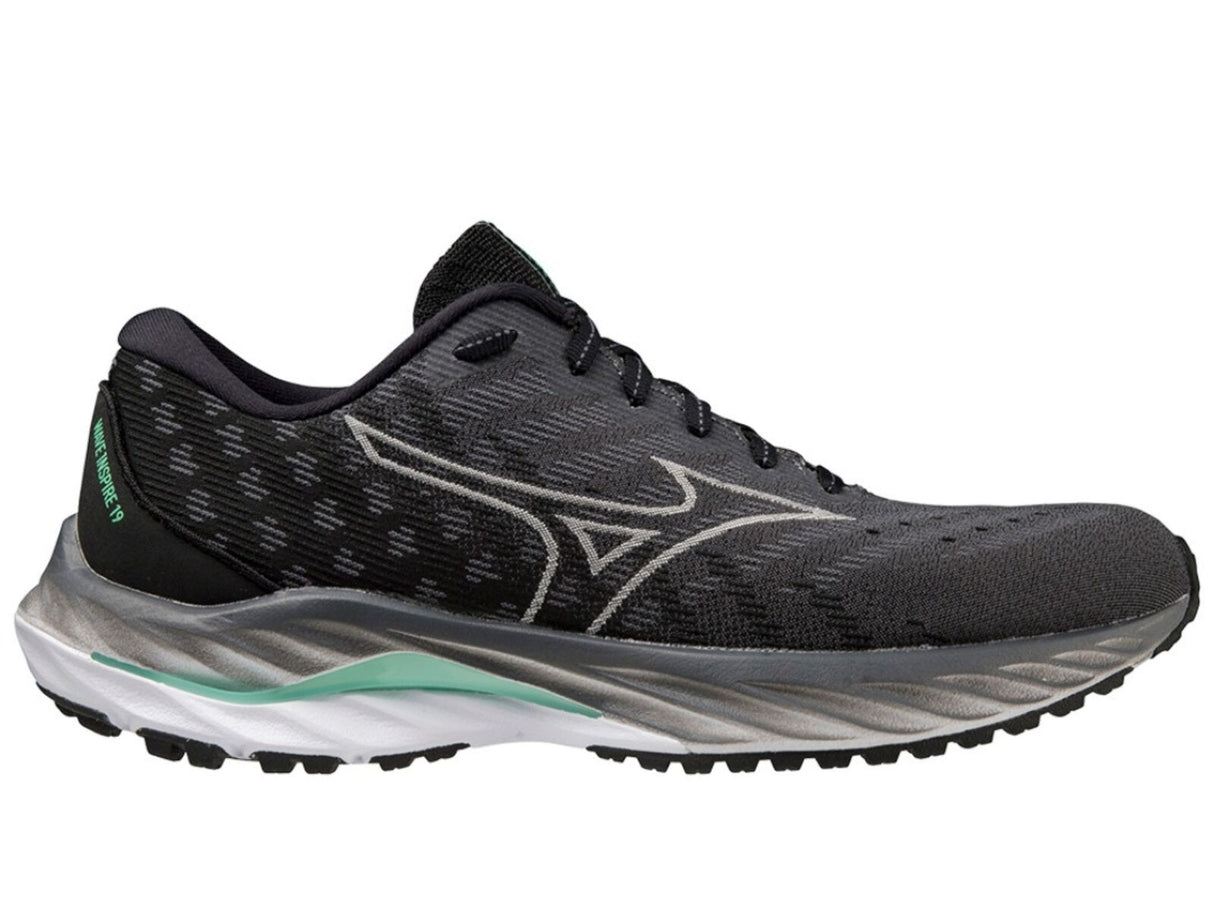 Mizuno Wave Inspire 19 Womens Running Shoes in Iron Gate Nimbus Cloud Spring Bud - Size 7.5