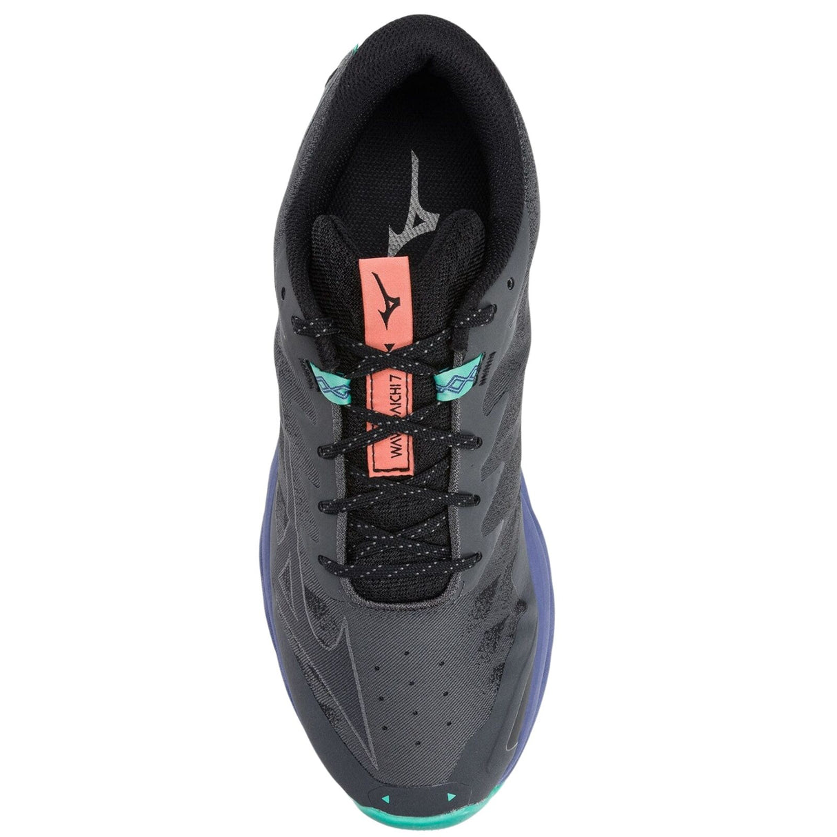 Mizuno Wave Daichi 7 Mens Trail Running Shoes Iron Gate / Ebony / Living Coral – US 11