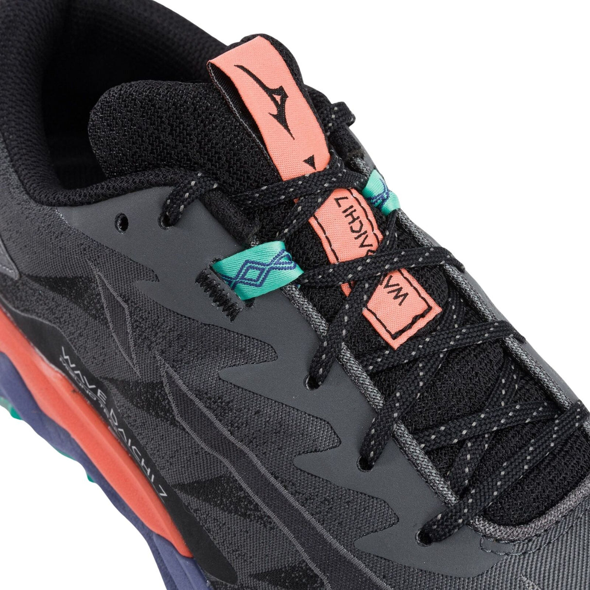 Mizuno Wave Daichi 7 Mens Trail Running Shoes Iron Gate / Ebony / Living Coral – US 11
