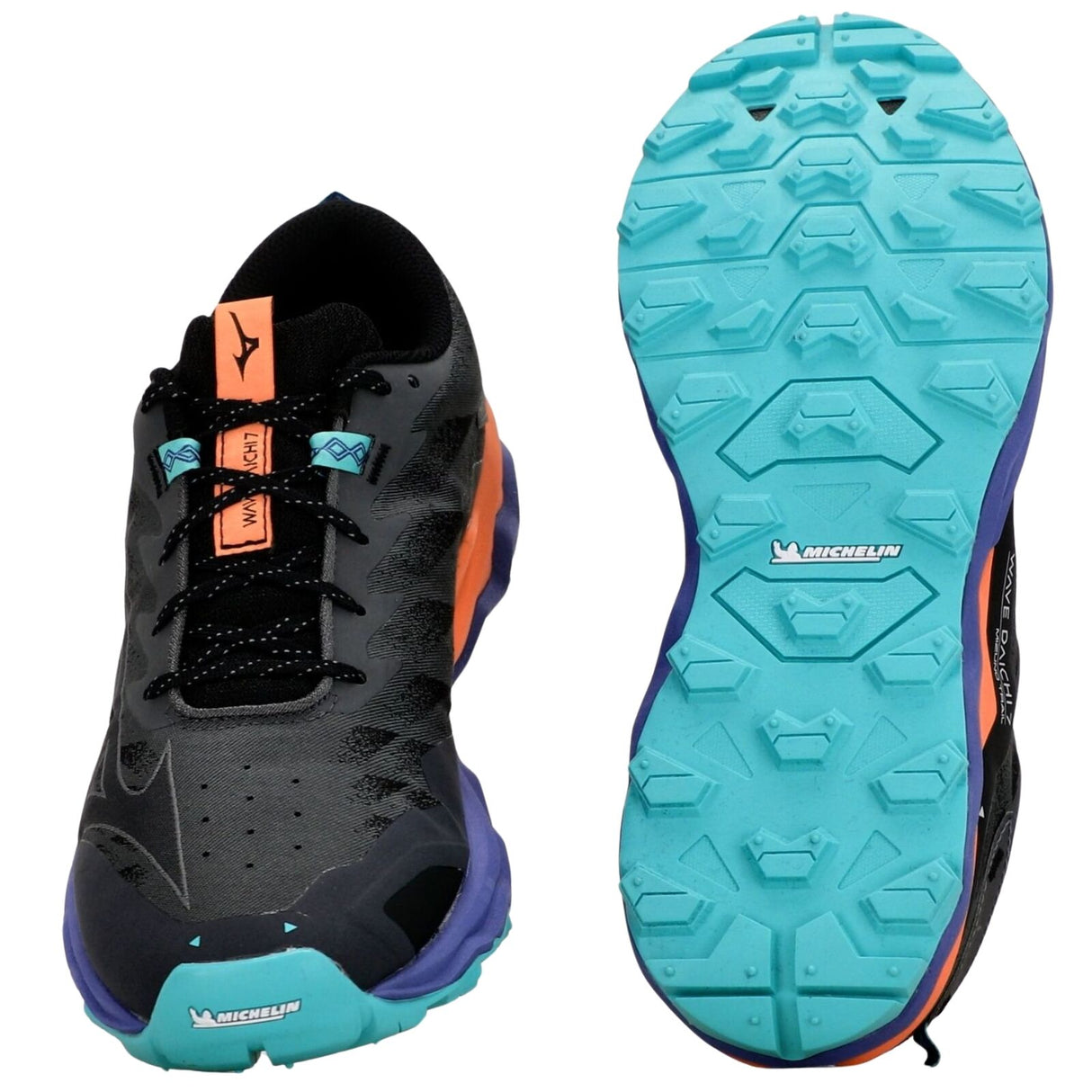 Mizuno Wave Daichi 7 Mens Trail Running Shoes Iron Gate / Ebony / Living Coral – US 12