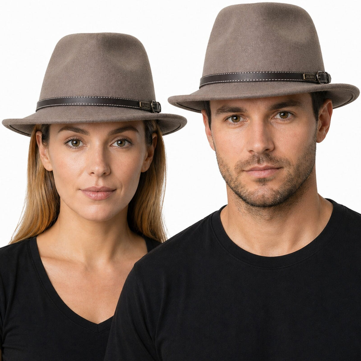 Jacaru 1848 Wool Trilby Hat - Sand/Light Grey (100% Australian Wool Fedora)