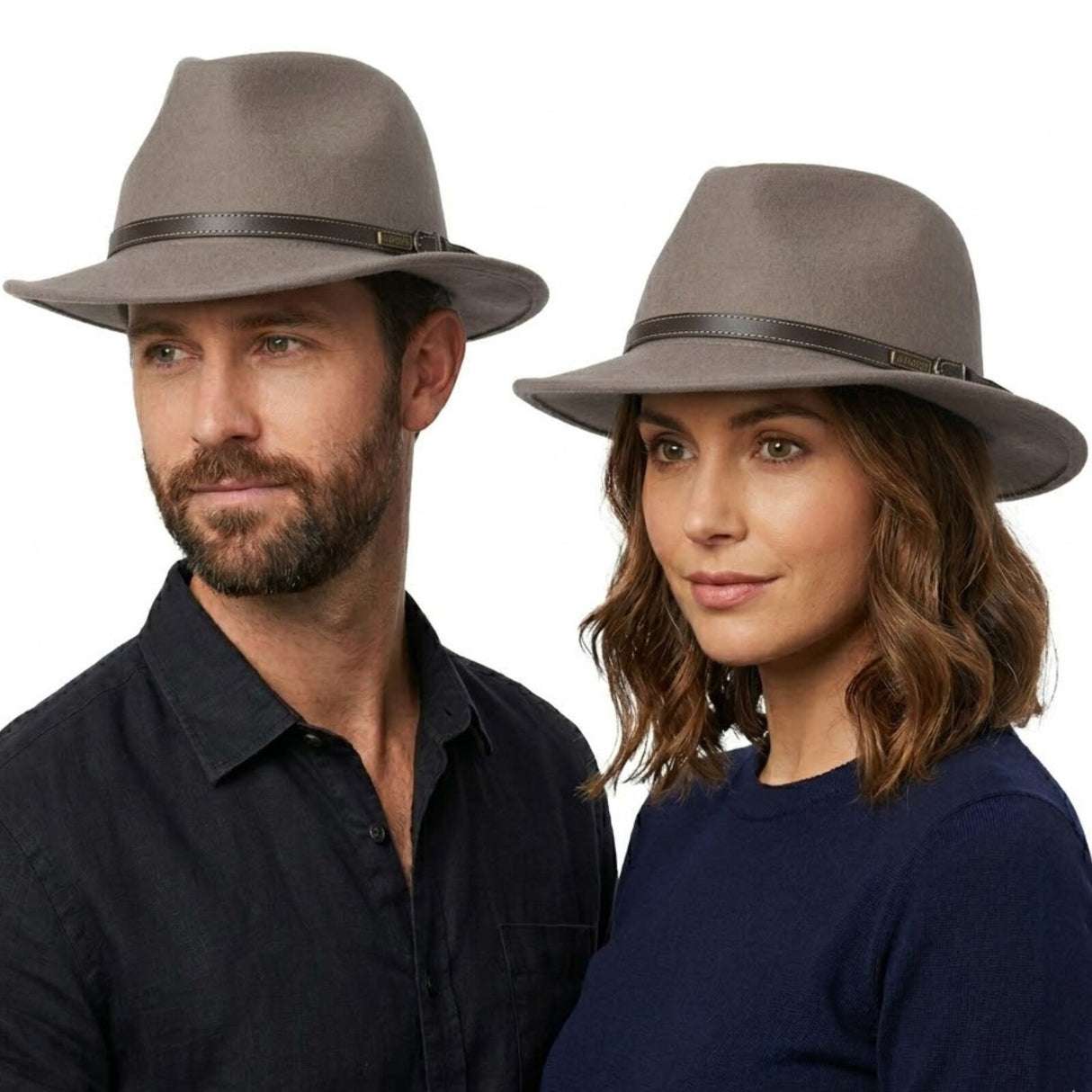 Jacaru 1848 Wool Trilby Hat - Sand/Light Grey (100% Australian Wool Fedora)
