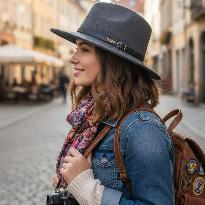 Jacaru 1849 Wool Traveller Hat - Dark Grey (100% Australian Wool Crushable Fedora)