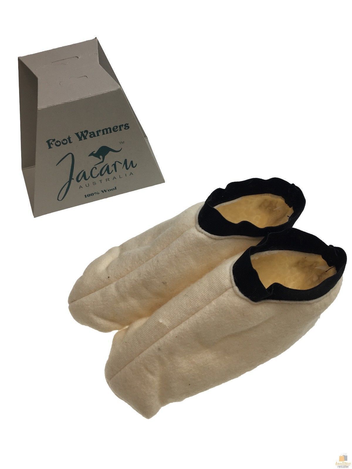 JACARU 100% Australian Sheepskin Wool Slippers - Winter Foot Warmers - Cream