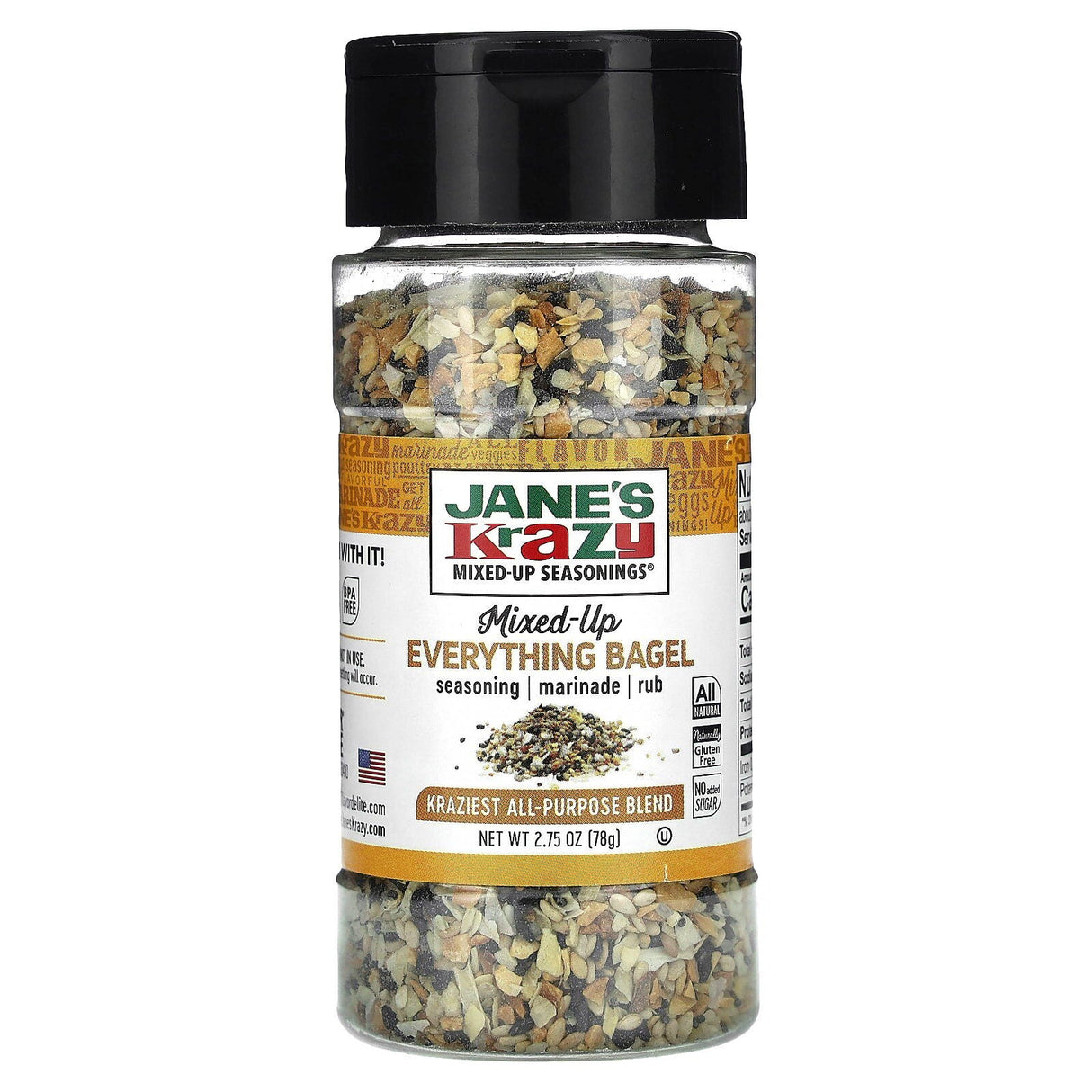 3x Jane's Krazy Mixed up Everything Bagel Seasoning Pack (78g)