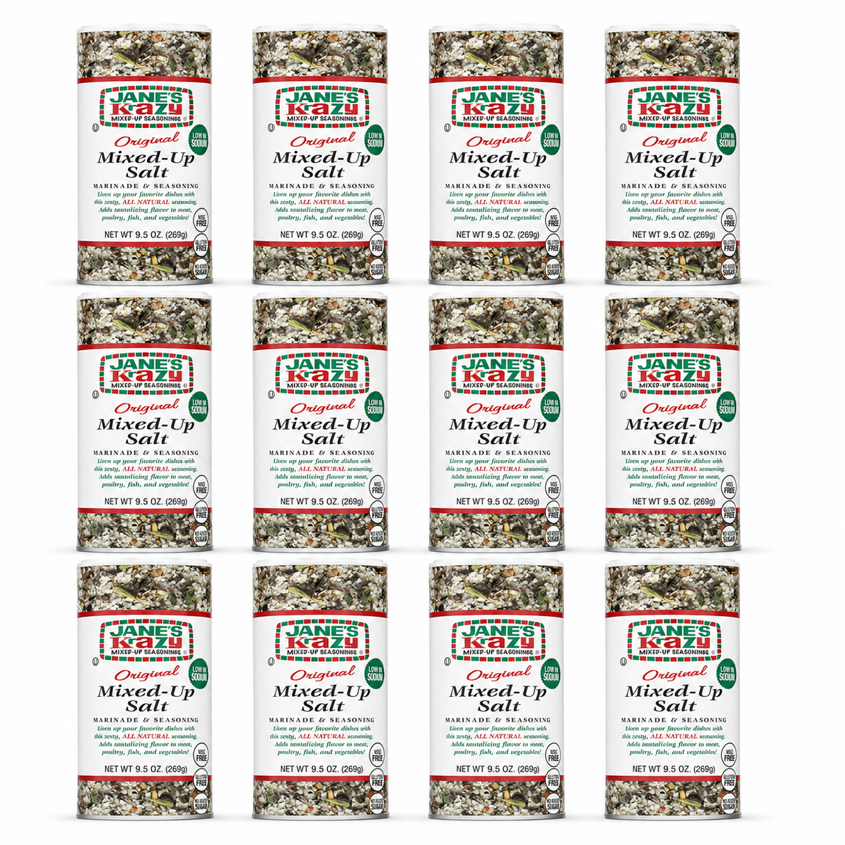 12x Jane's Krazy Mixed Up Salt Marinade & Seasoning (269g)