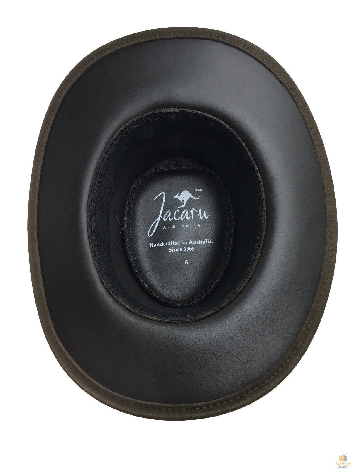Jacaru 1007 Wallaroo Suede Leather Outback Wide Brim Hat - Brown