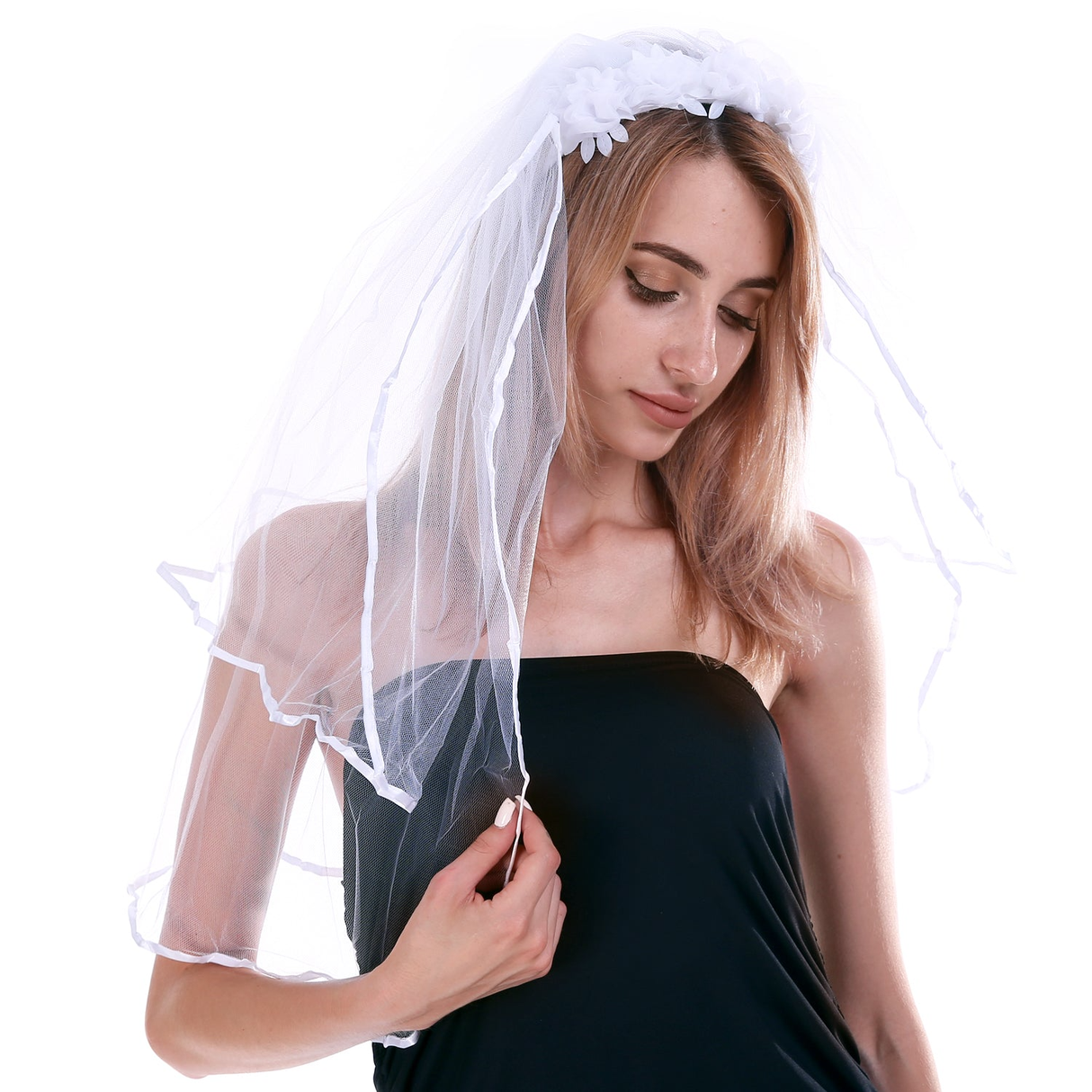 3x White Bride to Be Veil Headband Pack - Hens Night/Bridal Shower/ Bachelorette Party