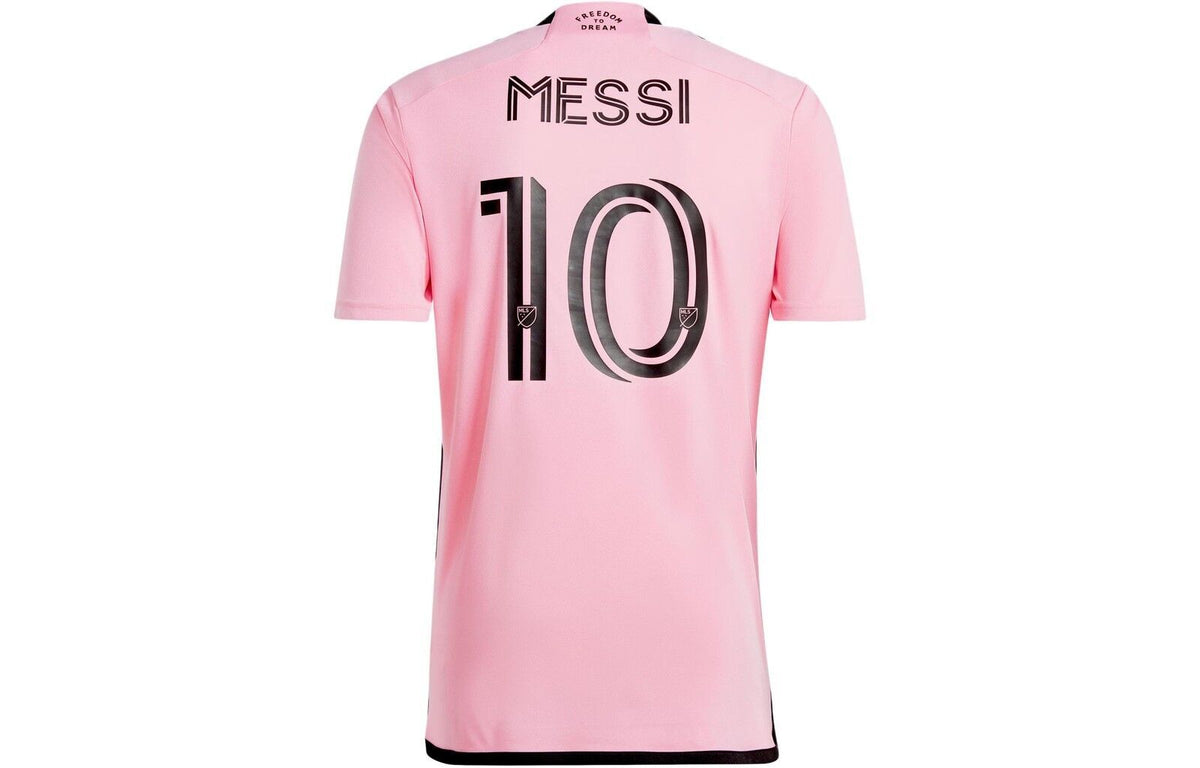 Adidas Mens Inter Miami FC Lionel Messi Home Football/Soccer Jersey - Pink (Officially Licensed)