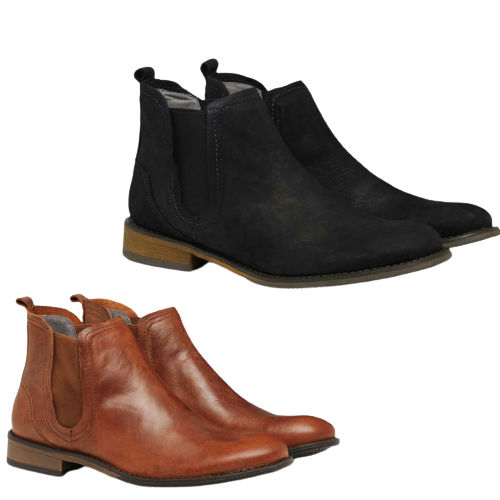 JULIUS MARLOW Abort Leather Boots Slip On Dress Work Formal Casual Shoes Chelsea - Black