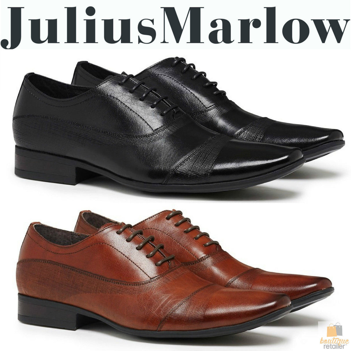 JULIUS MARLOW Borris Mens Shoes Lace Up Dress Work Formal Casual Business - Coffee Brown
