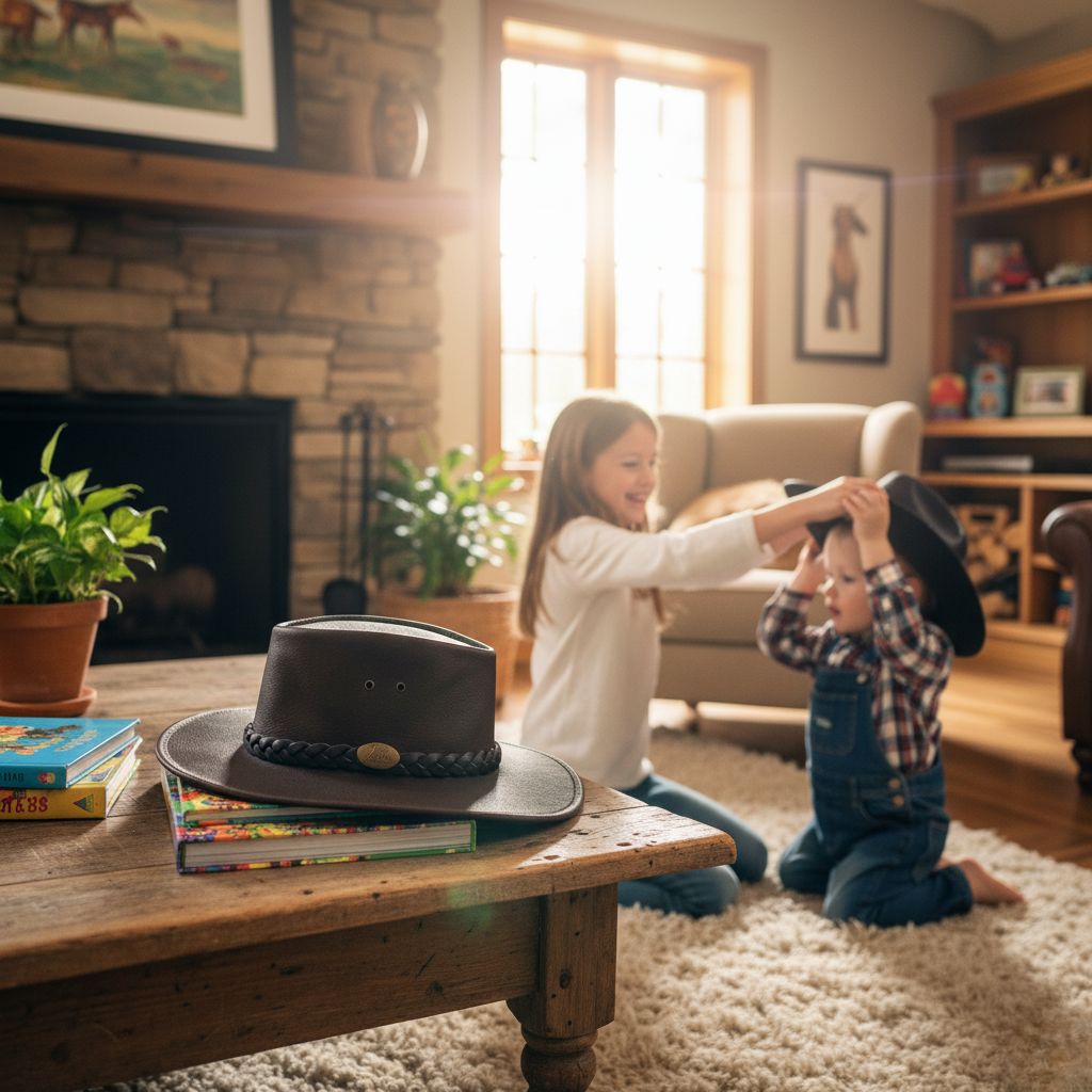 Jacaru 1301K Kids Kangaroo Leather Hat - Water Resistant & UPF 50+ (Child 52cm Made in Australia)