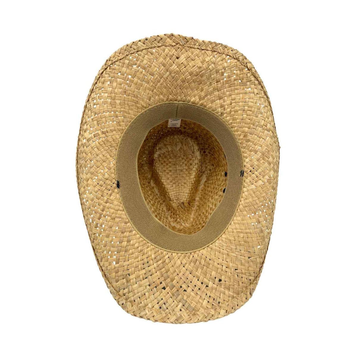 Jacaru 1818C Straw Cowboy Hat with Inca Beads Hatband - Natural (Vegan Friendly)
