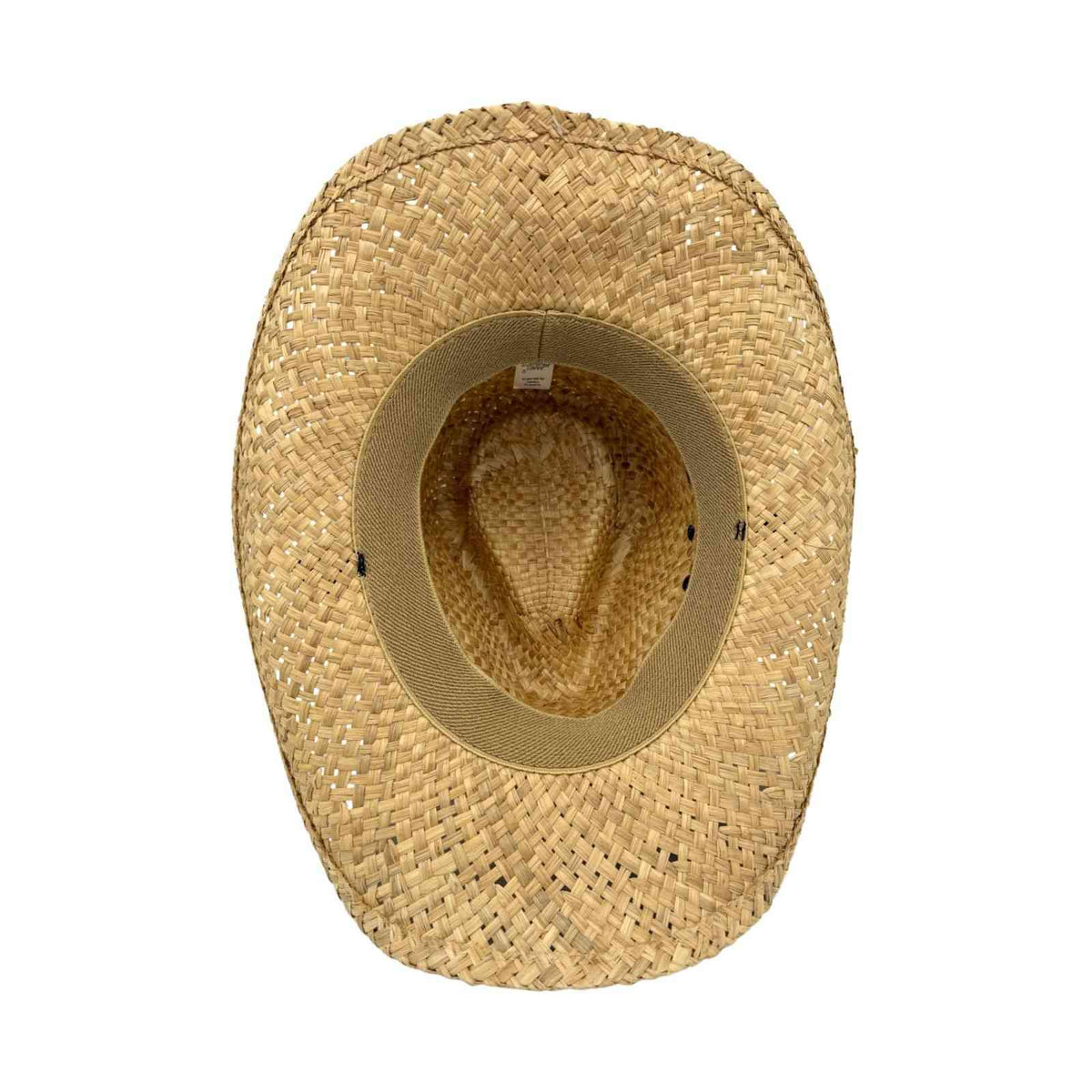 Jacaru 1818D Straw Cowboy Hat with Turquoise Beads Hatband - Natural (Vegan Friendly)