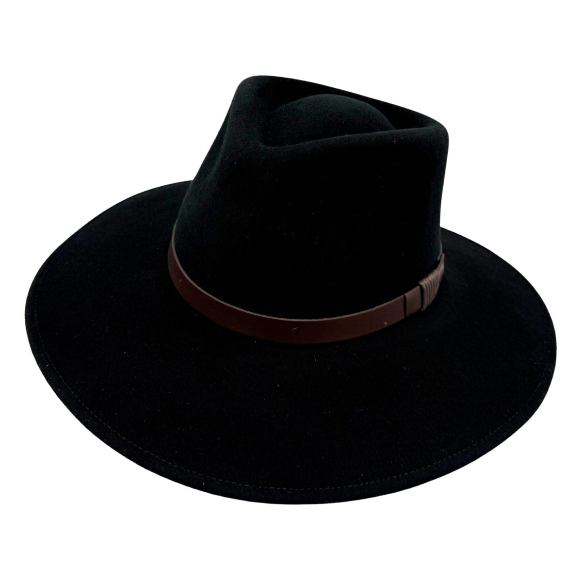 Jacaru 1840 Australia Classic Fine Wool Felt Hat - Pinched Crown & Leather Hatband (Crushable & Water Repellent)