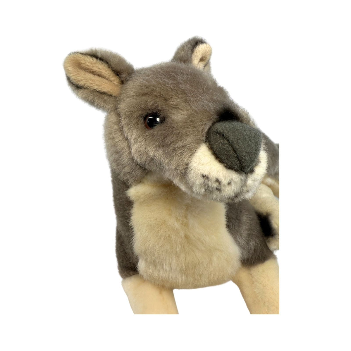 Bocchetta Joy 35cm Lying Grey Kangaroo Plush Toy (Australian Stuffed Animal Souvenir Gift)
