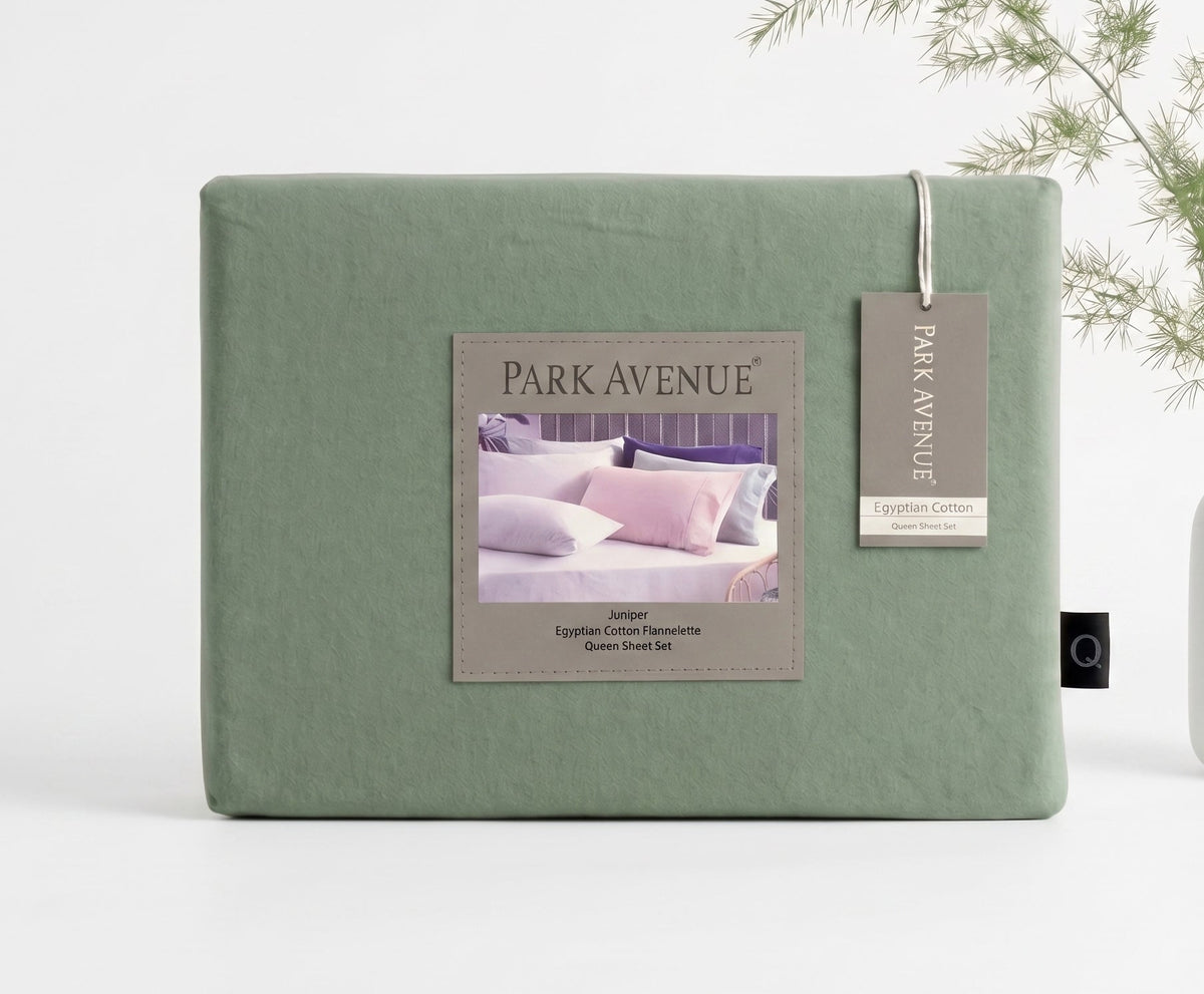 Park Avenue 175 GSM Egyptian Cotton Flannelette Kids Bed Sheet Set - Juniper