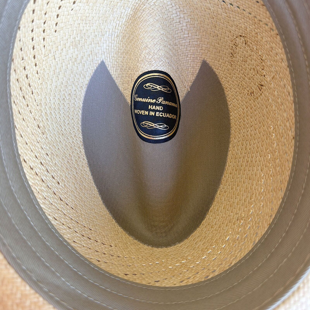 Ecuadorian Panama Straw Trilby Hat - Natural & Olive (Made in USA)