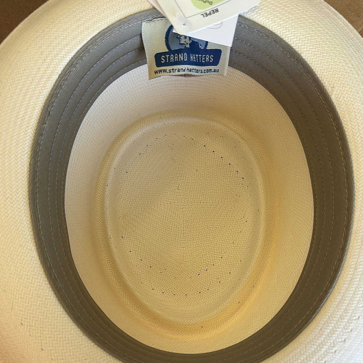 Hand-Woven Panama Straw Pork Pie Trilby Hat - Natural (Made in USA)