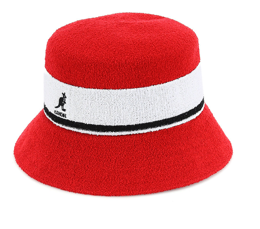Kangol Soft Bermuda Stripe Bucket Hat - Scarlet Red