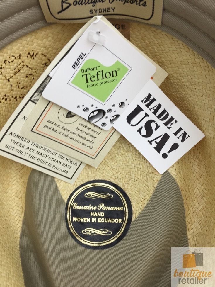 STRAW PANAMA CUENCA HAT Sun Beach Golf Cap Summer Hand Woven Made in USA K4A