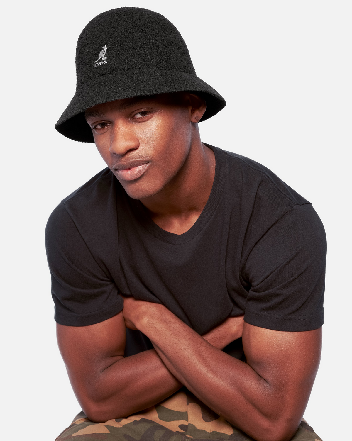 Kangol Bermuda Casual Bucket Hat - Black (Summer Camping Beach Fishing Cap 0397BC)