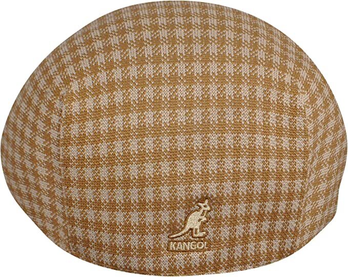 KANGOL Houndstooth 507 Tropic Ivy Cap K1327CO Summer Driving Hat Style - Tan - L