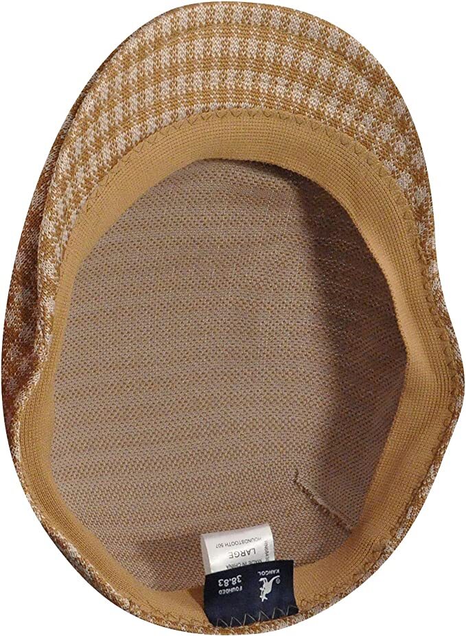 KANGOL Houndstooth 507 Tropic Ivy Cap K1327CO Summer Driving Hat Style - Tan - L