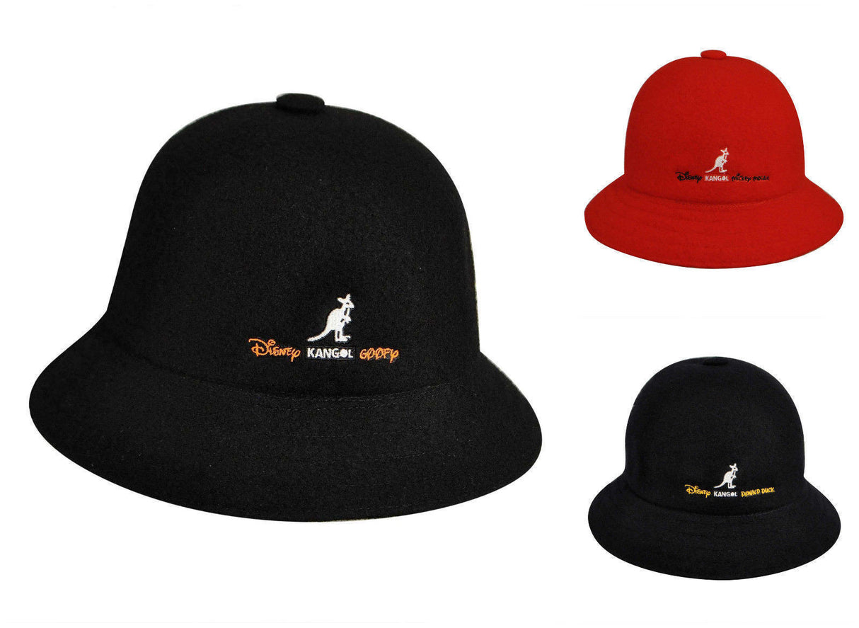 KANGOL Disney Casual Bucket Hat K1489FA Wool Blend 75th Anniversary Winter Cap - Black
