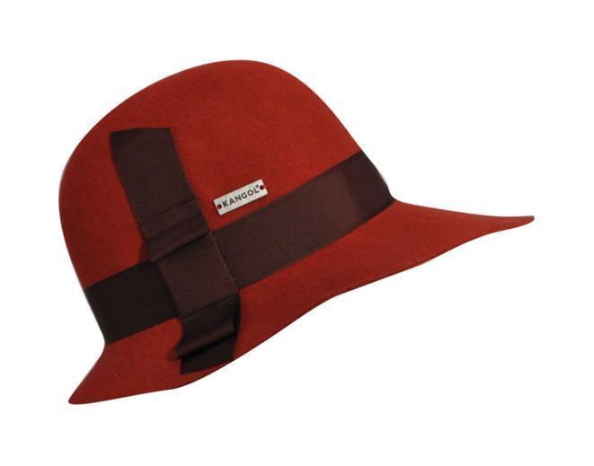 KANGOL Tail Asymmetrical Diva Womens Hat Water Resistant MADE IN USA K1515LX - Claret (CL607)