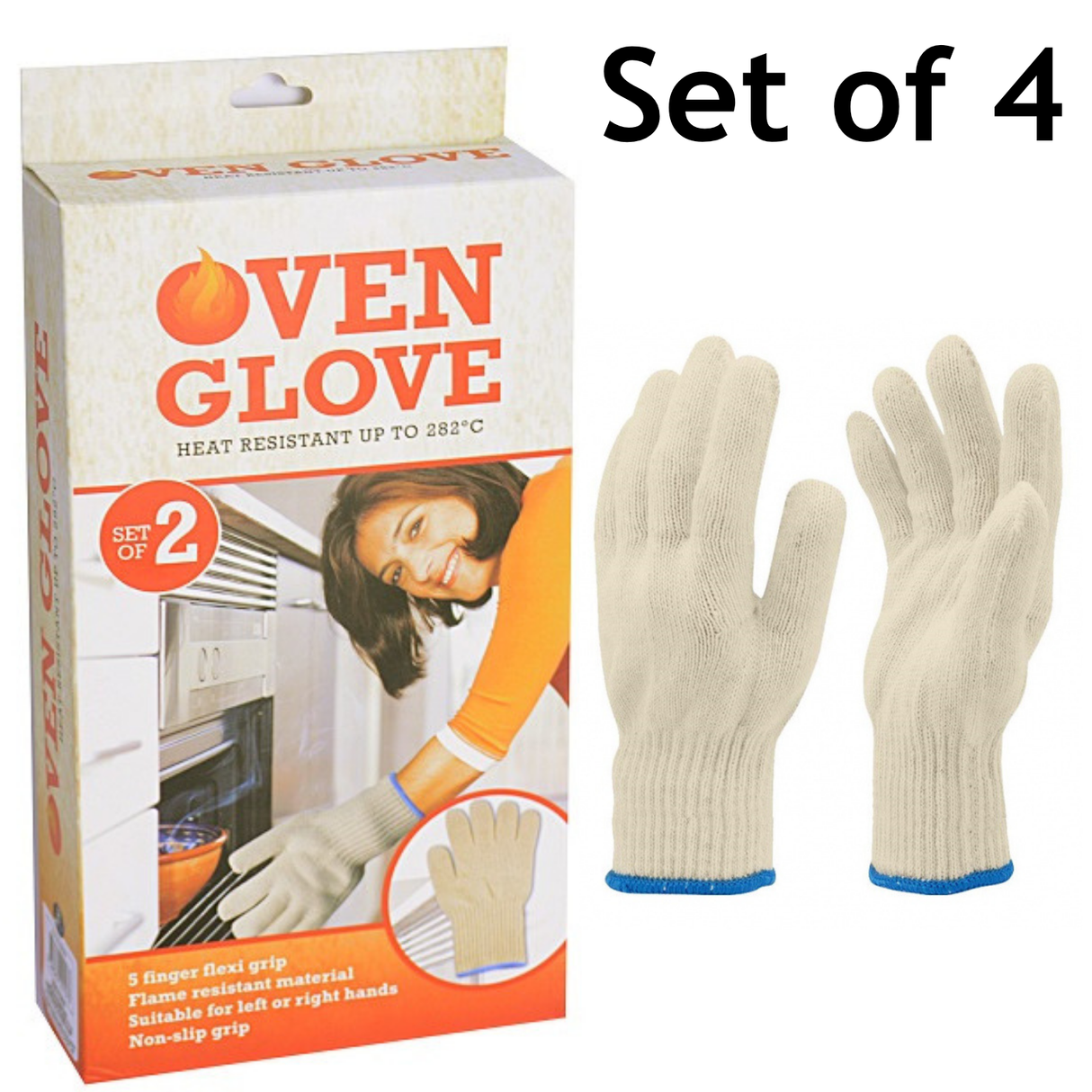 2 Pairs OVEN GLOVE Kitchen Mitt Heat Gloves Heat Insulated Hot Oven Surface Handler