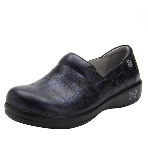 Alegria Womens Keli Professional Nursing Shoes Slip On Leather - Croco Noche