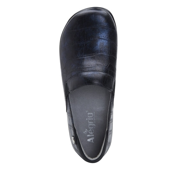 Alegria Womens Keli Professional Nursing Shoes Slip On Leather - Croco Noche