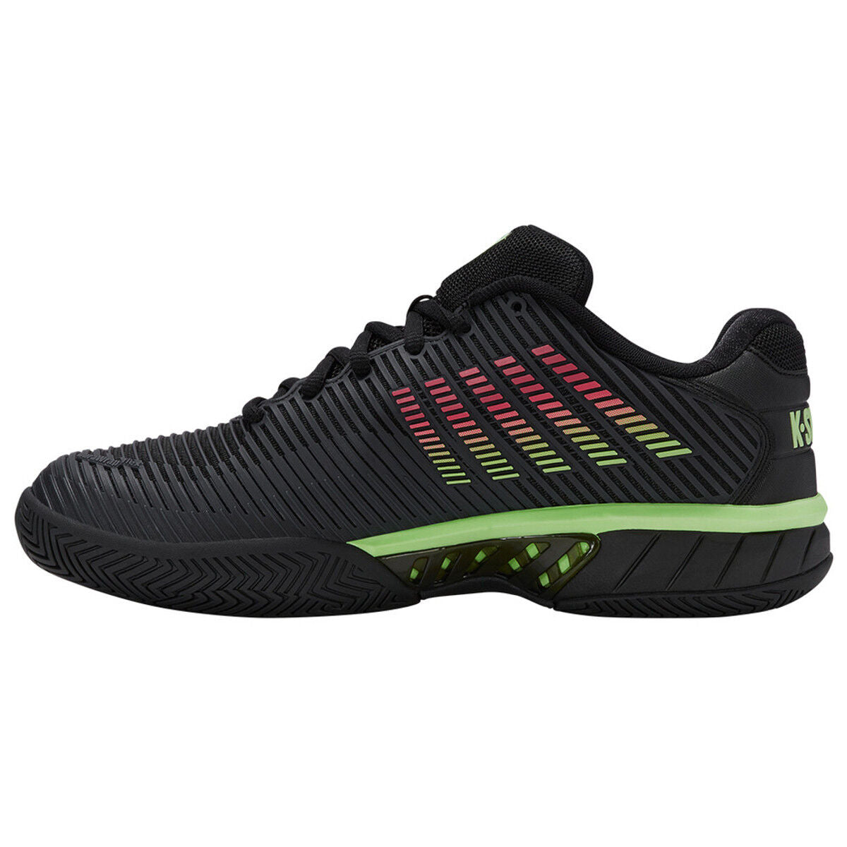 K-Swiss Mens Hypercourt Express 2 Tennis/Padel Shoes in Black/Soft Neon Green