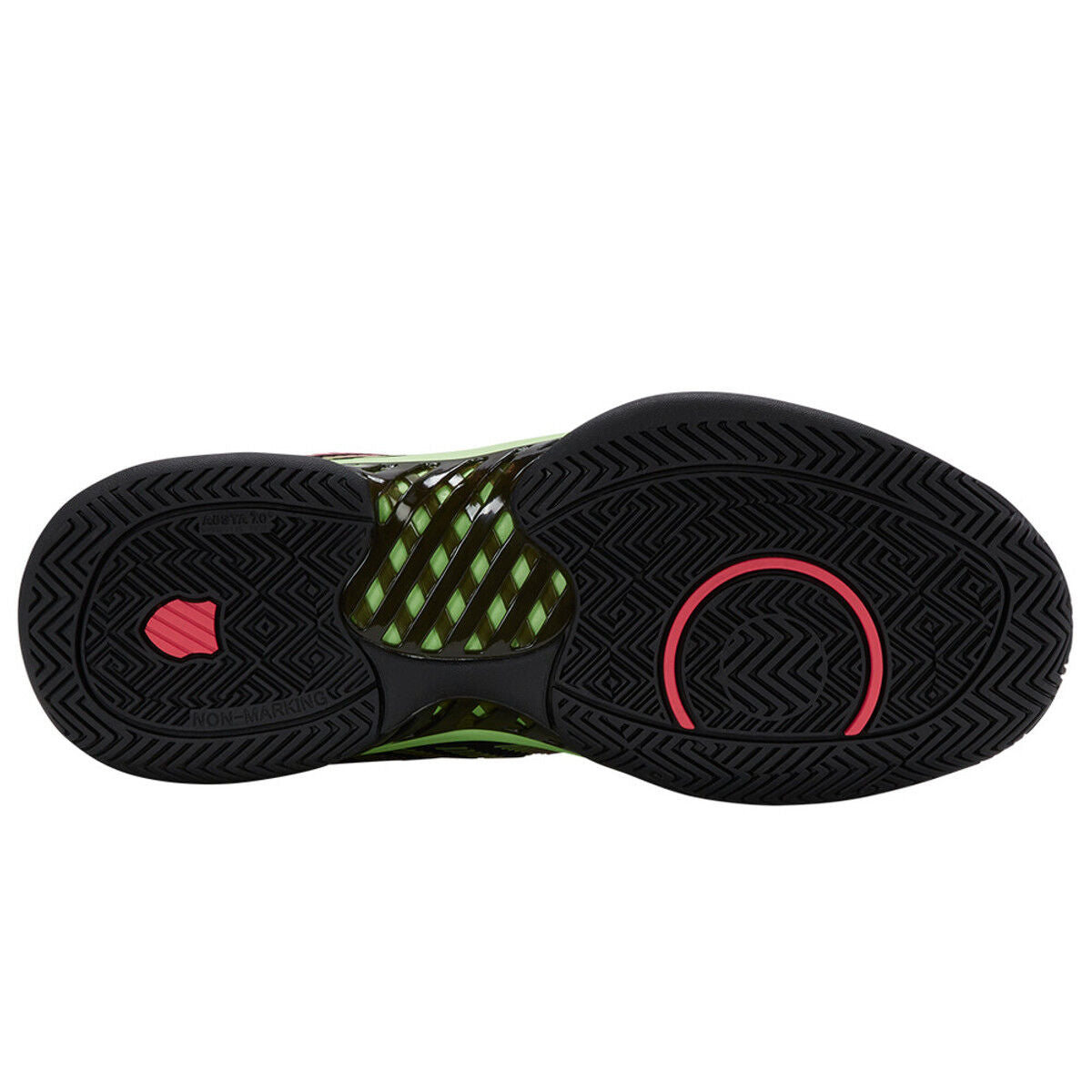 K-Swiss Mens Hypercourt Express 2 Tennis/Padel Shoes in Black/Soft Neon Green