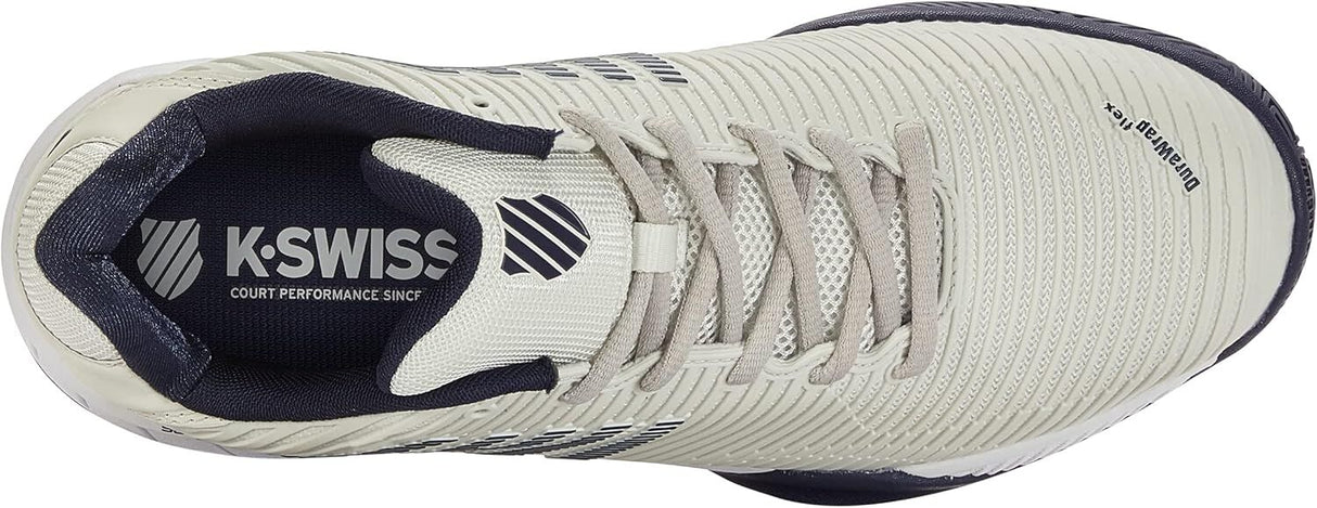 K-Swiss Mens Hypercourt Express 2 Tennis Shoes Wide (2E) in Vaporous Gray/White/Peacoat
