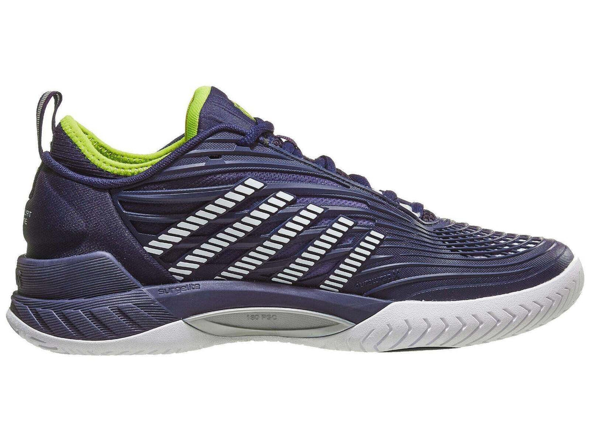K-Swiss Hypercourt Supreme 2 Herringbone Mens Clay Tennis Shoes (Peacoat/White/Lime)