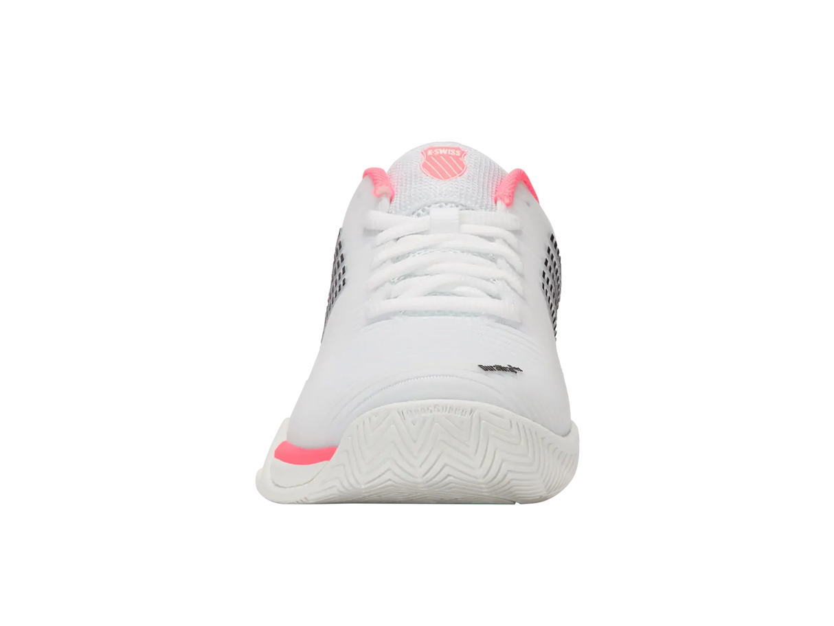K-Swiss Womens Hypercourt Express 2 Tennis Shoes Durawrap Flex CMEVA in White/Neon Pastel Pink