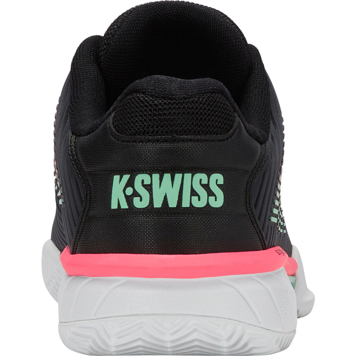 K-Swiss Womens Hypercourt Express 2 Clay Court Tennis Shoes in Black/White/Neon Mint