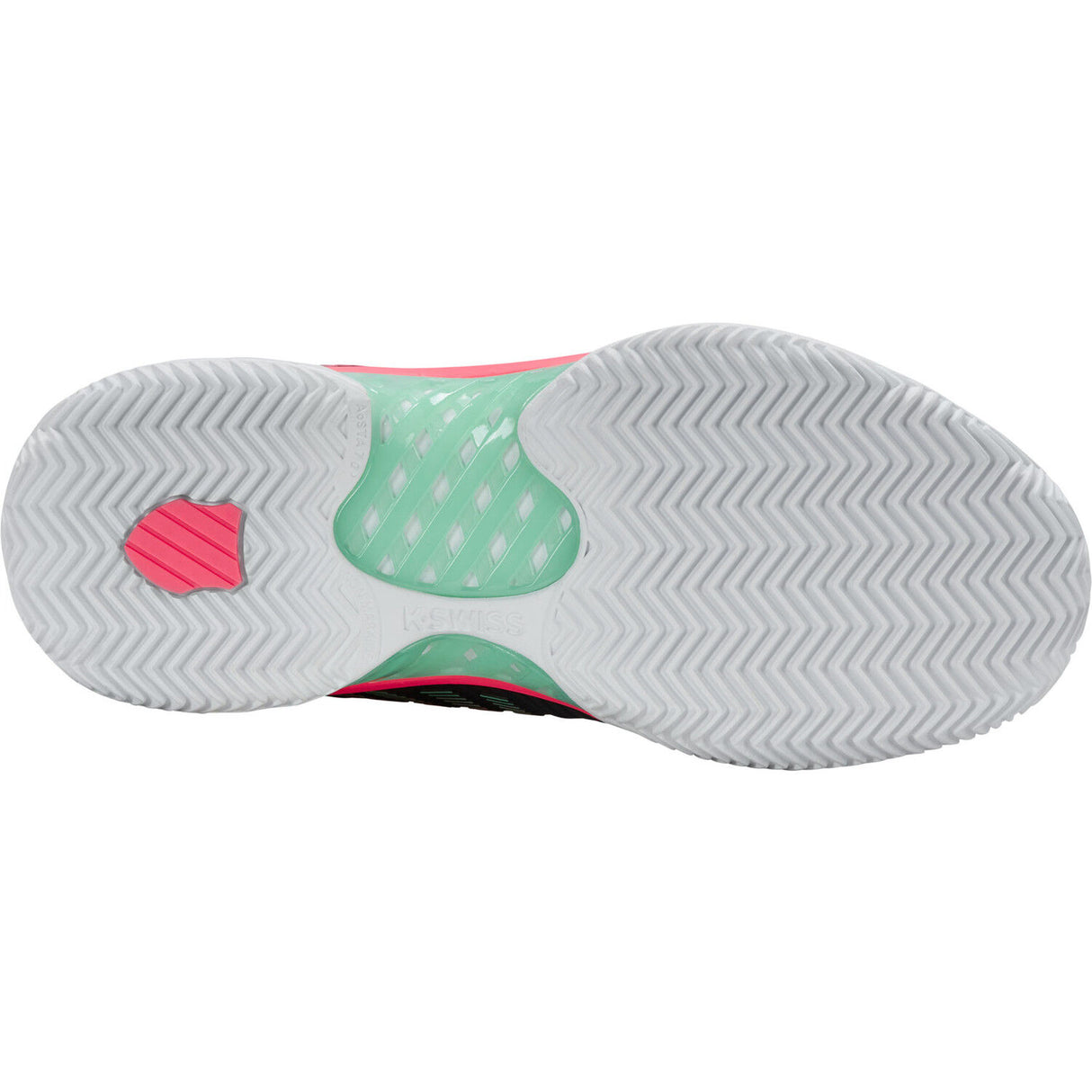K-Swiss Womens Hypercourt Express 2 Clay Court Tennis Shoes in Black/White/Neon Mint