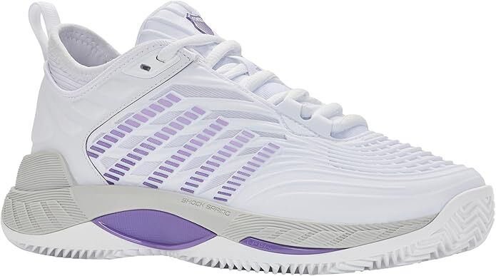 K-Swiss Womens Hypercourt Supreme 2 Clay Herringbone Tennis Shoes - White/Lunar