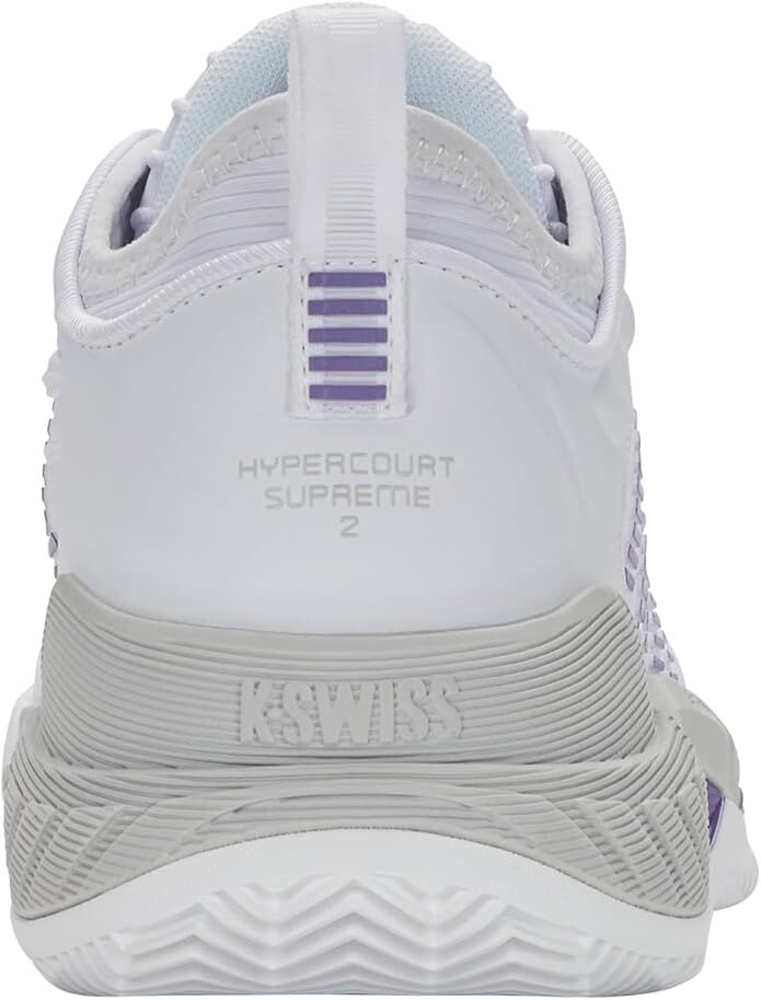 K-Swiss Womens Hypercourt Supreme 2 Clay Herringbone Tennis Shoes - White/Lunar