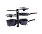 56cm Kitchen Pot/Pan/Lid Holder - Double Cupboard Organiser Rack - Black